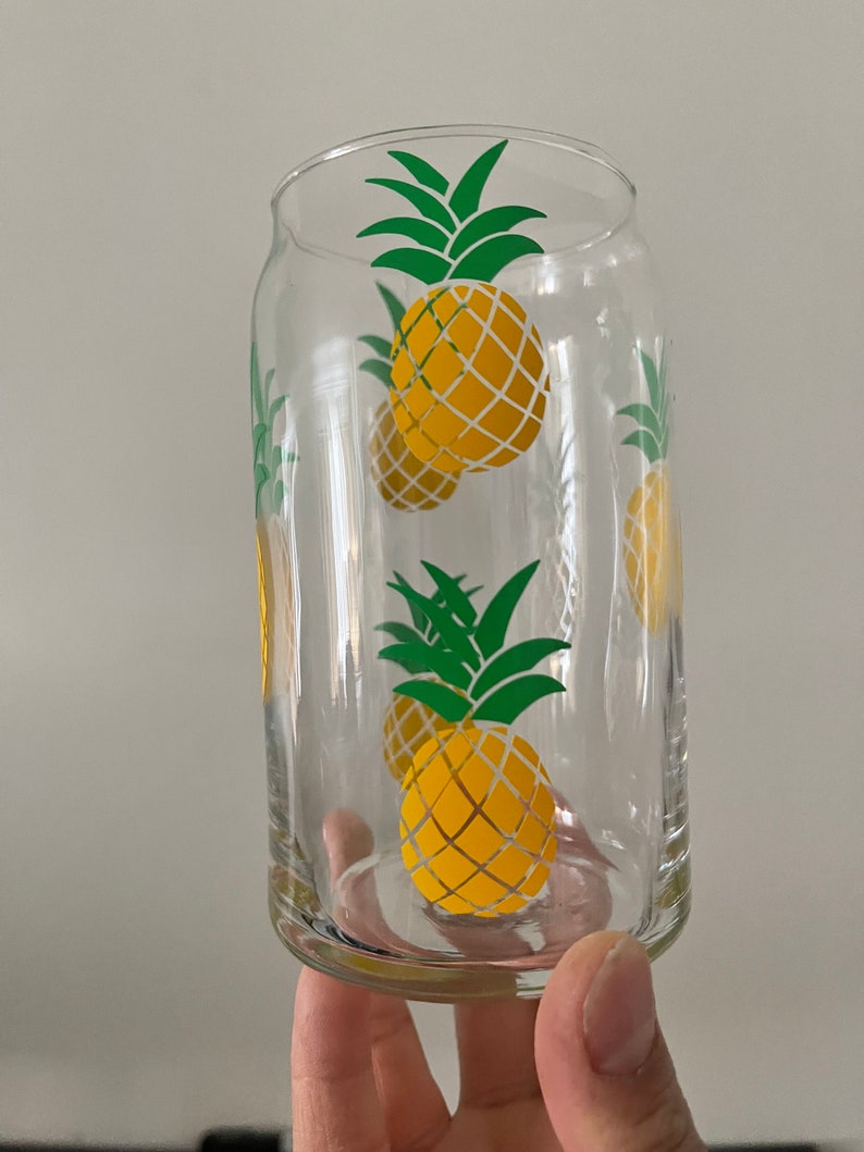Glass Cup Pineapples Etsy