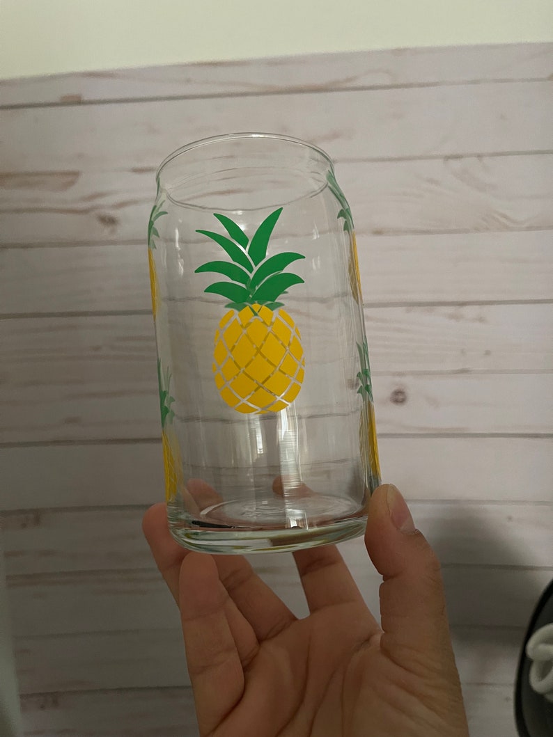 Glass Cup Pineapples Etsy