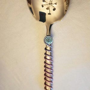 Large Serving Spoon, Wired Wrapped Serving Spoon, Hostess Gift