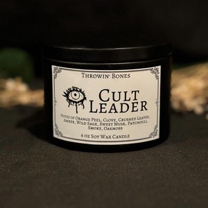 Cult Leader | Handmade Soy Candle | Scorched Oak + Sage Scent