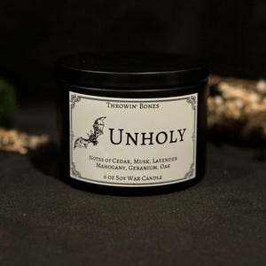 Unholy | Handmade Soy Candle | Cedar Musk + Lavender