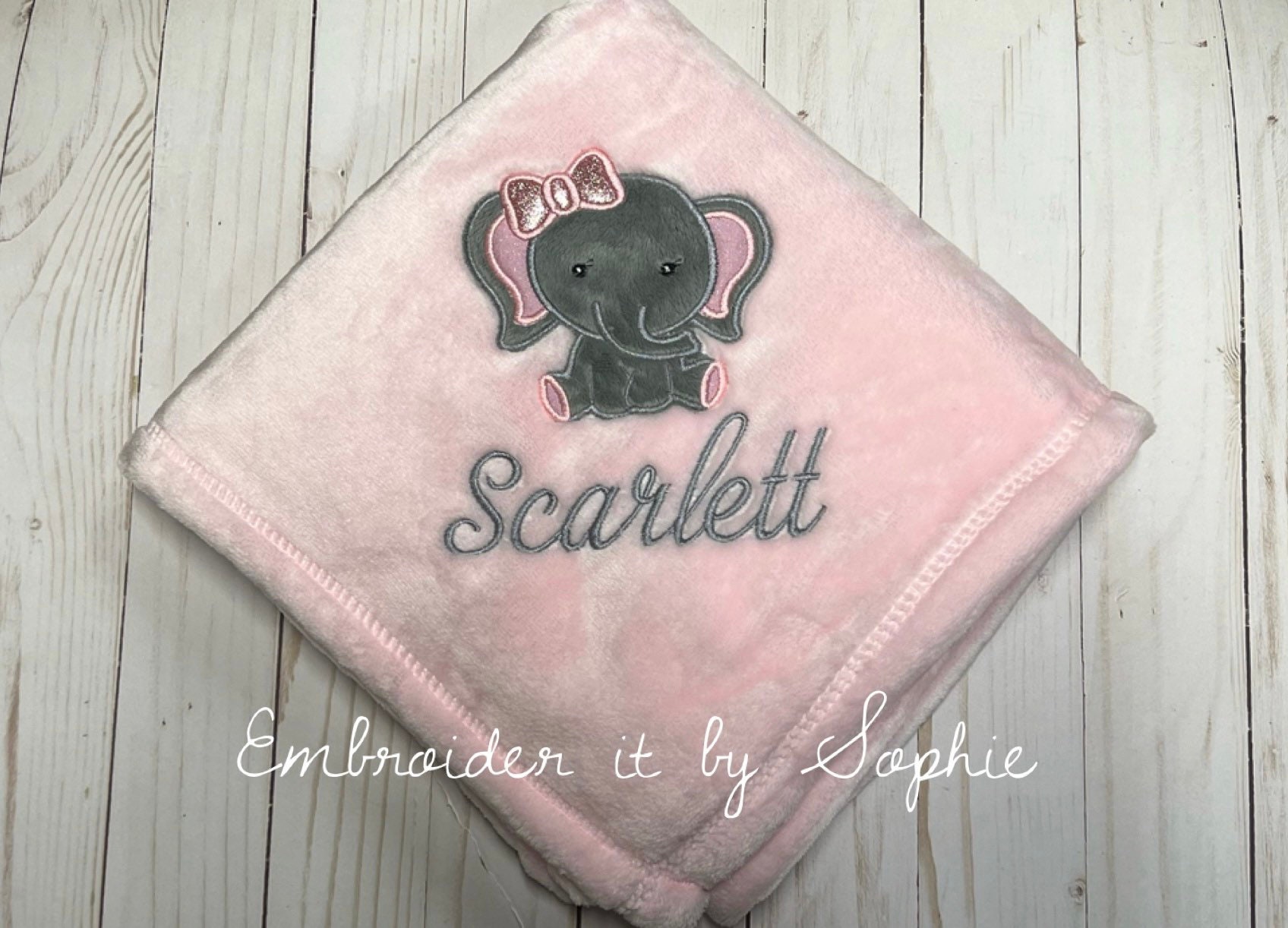 Personalized Baby Girl Elephant Blanket/baby Shower Etsy