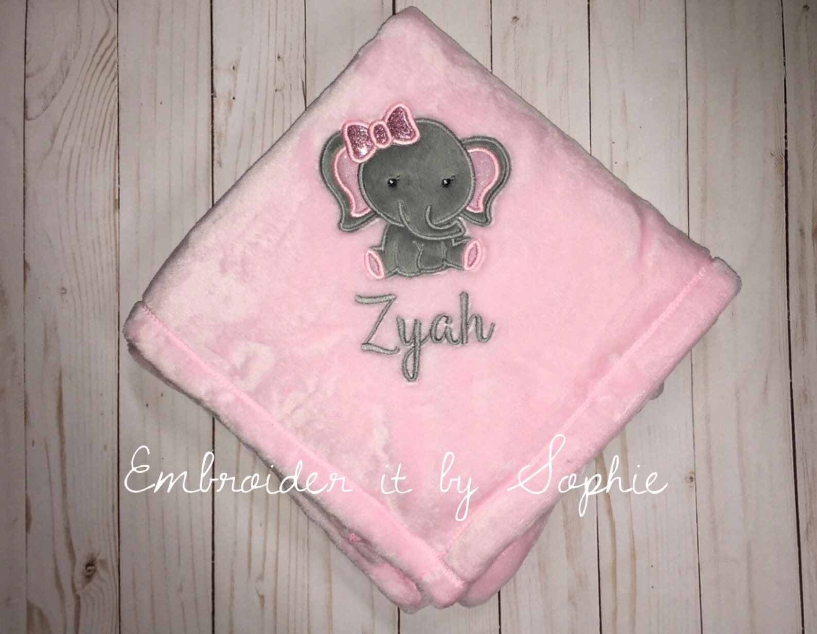 Personalized Baby Girl Elephant Blanket/baby Shower Etsy