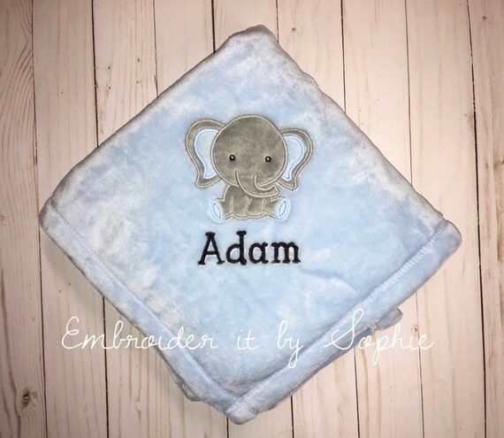 Personalized Baby Boy Elephant Blanket baby Shower Gifts safari Zoo Jungle Nursery embroidered Hospital Blanket Etsy Canada