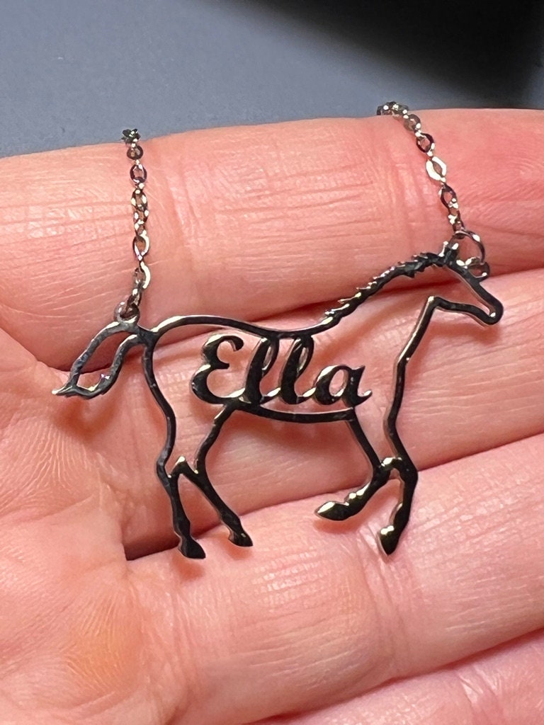 Horse necklace with best sale name