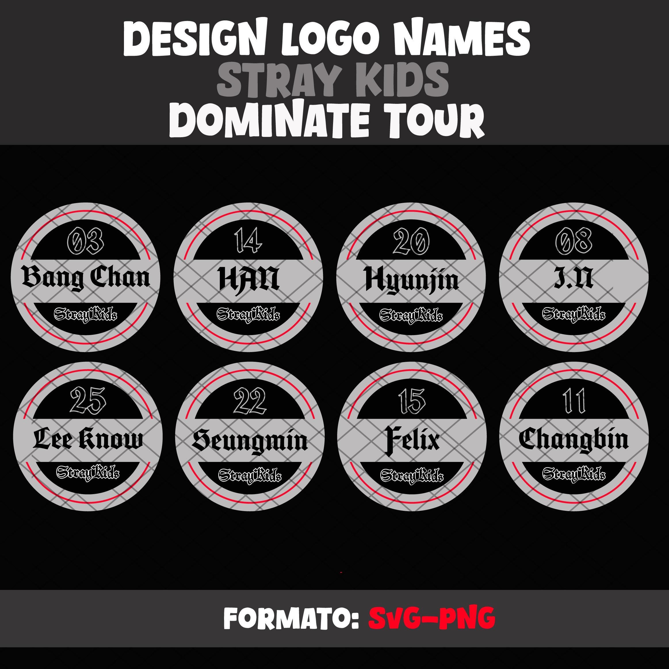 Stray Kids Names Logo Tour Clipart Images - Etsy