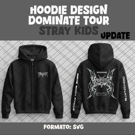 【DOMINANT】World Tour Hoodie Black Stray Kids DominATE World Tour OFFICIAL Merch - Black Zip Up