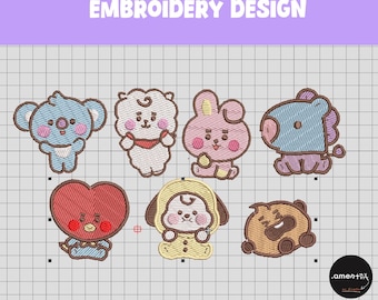 Embroidery design BT21 Bts