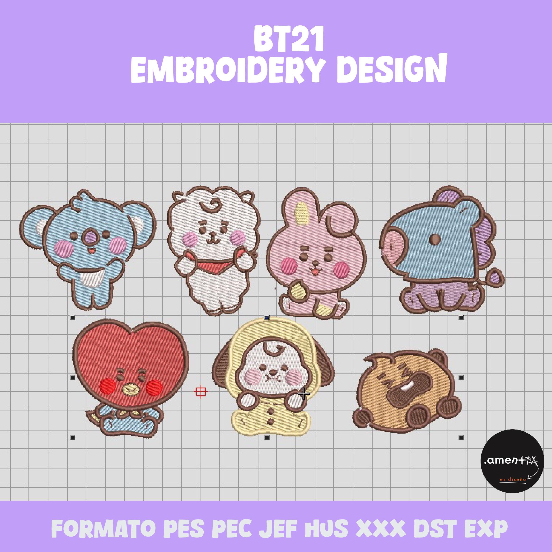 Embroidery Design BT21 Bts - Etsy
