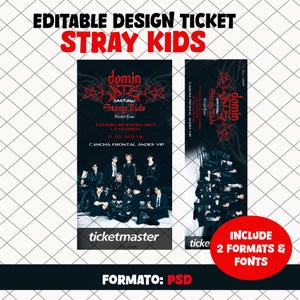 bearbeitbares Ticket Stray Kids Tour DominATE PHOTOSHOP