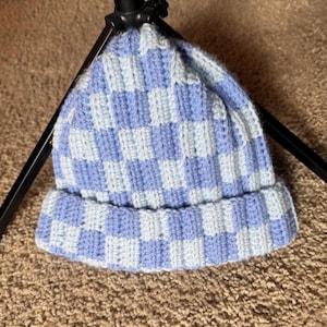 Checkered Beanie- Crochet