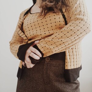 Checkered Cropped Tank and Sweater, 2 piece set, vintage set, capri brand,