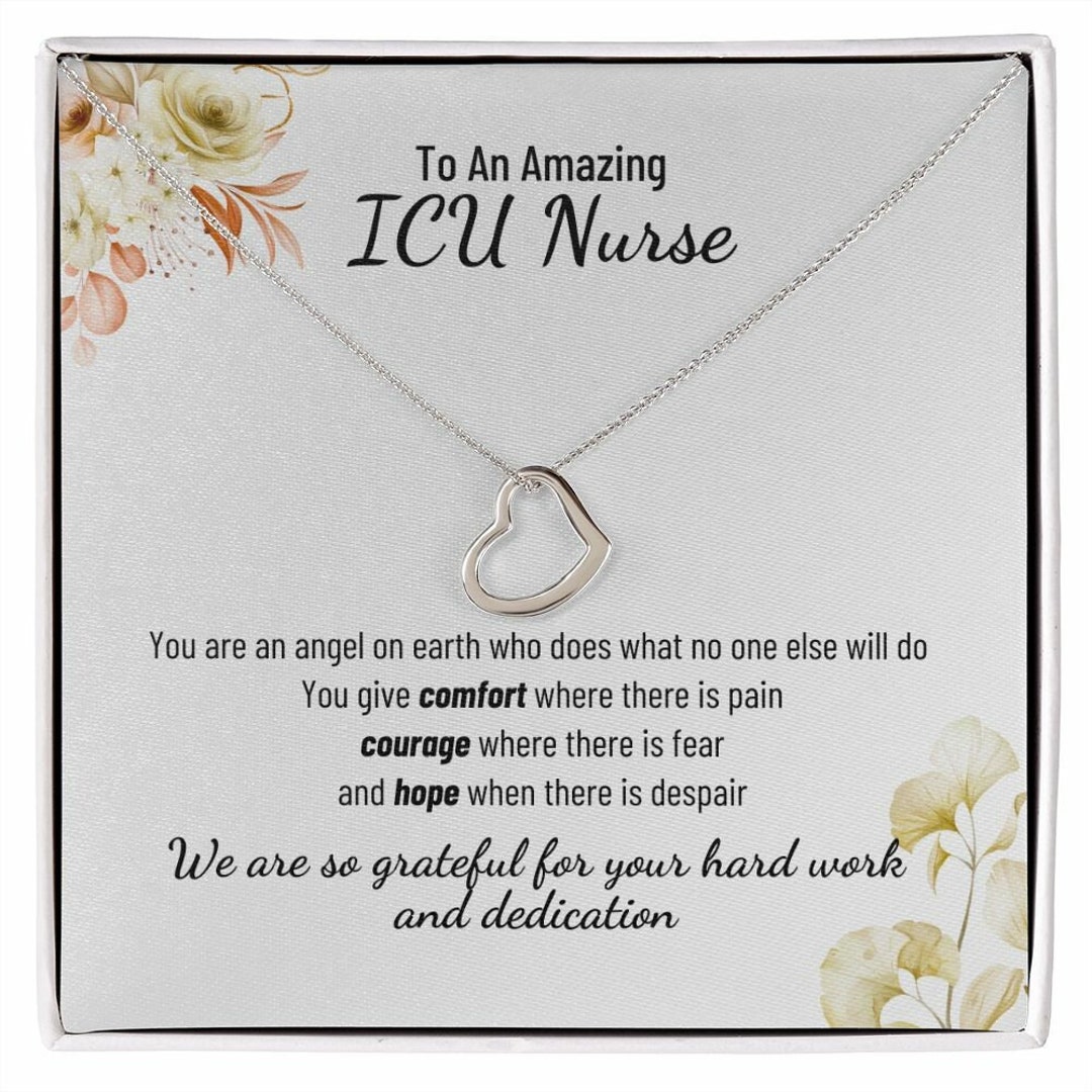 To an Amazing ICU Nurse 14K White Gold or 18K Yellow Gold - Etsy