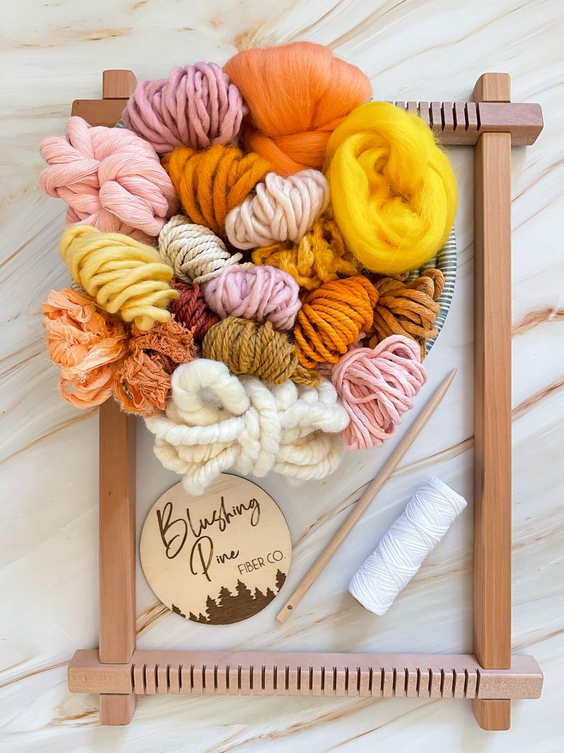 Weaving Kit Weaving Loom Fiber Pack Weaving Tools Destash Etsy