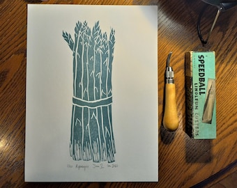 Handmade Asparagus Art Print