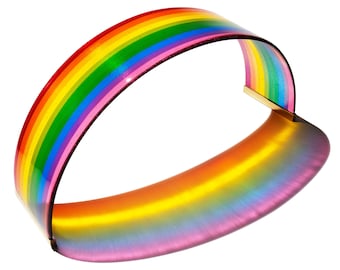 Rainbow Sculpture - Stained, Iridescent Art Glass w/Brass, Velvet - Large, Majestic