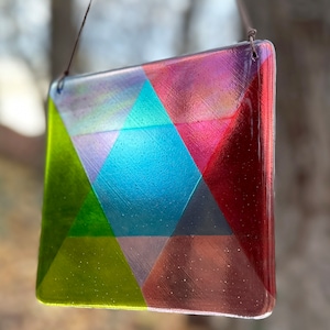 Stained Glass Star Of David, Six Pointed Star, Hexagram, Magen David Suncatcher Panel