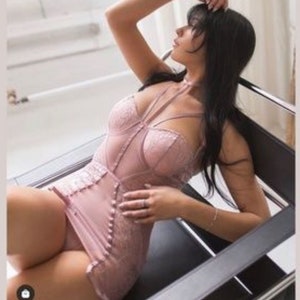 Floral Lace And Mesh Chemise Set | Plus Size Lingerie 2pc Floral Lace And Mesh Chemise Set