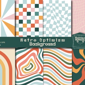 Papel de fondo retro de los años 70, archivo de vector PNG de póster con diseño de tablero de ajedrez estilo hippie, papel imprimible para portada de planificador con impresión digital retro.