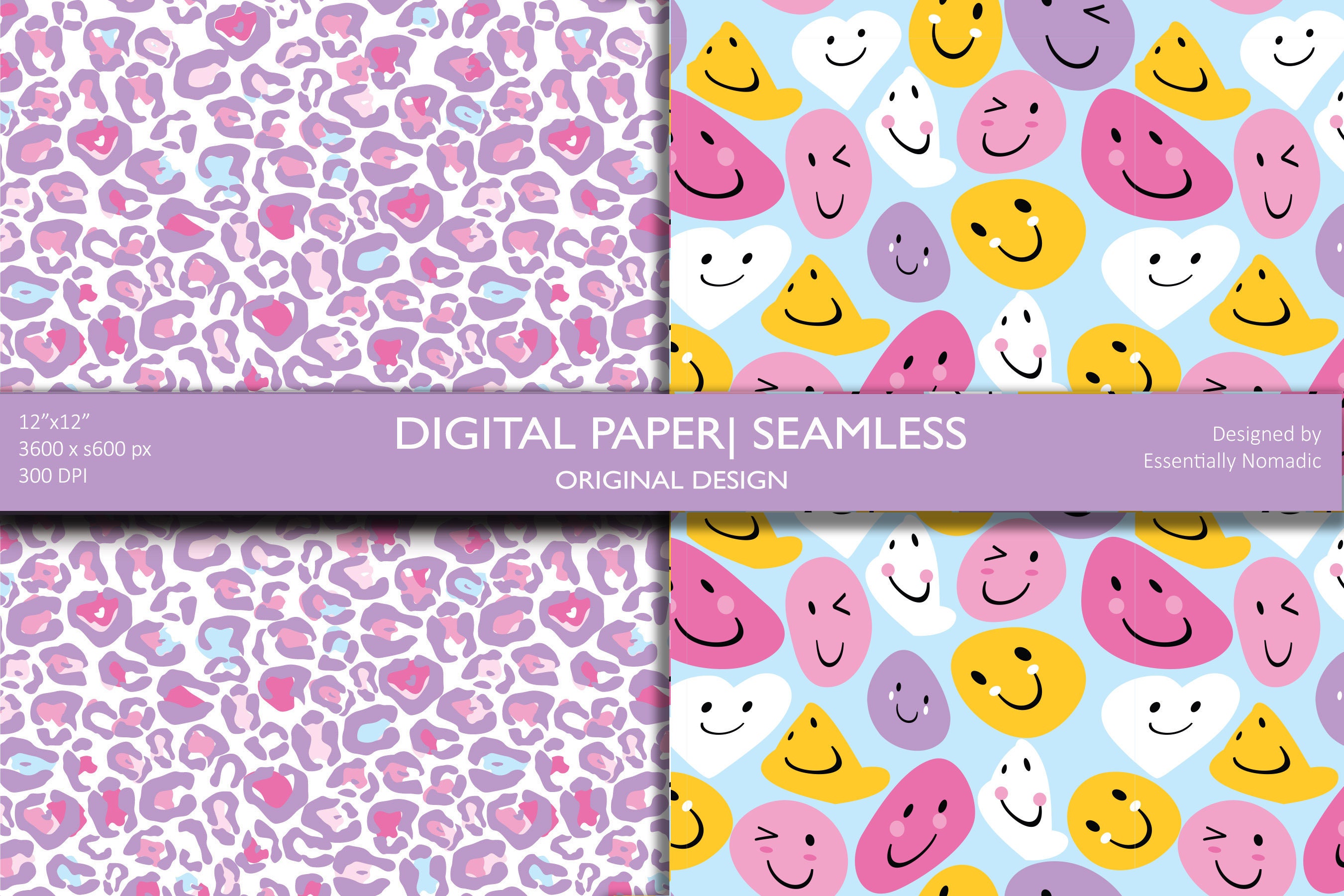 Digital Paper Pack: vintage Pink Patterns, Pastel Digital Paper