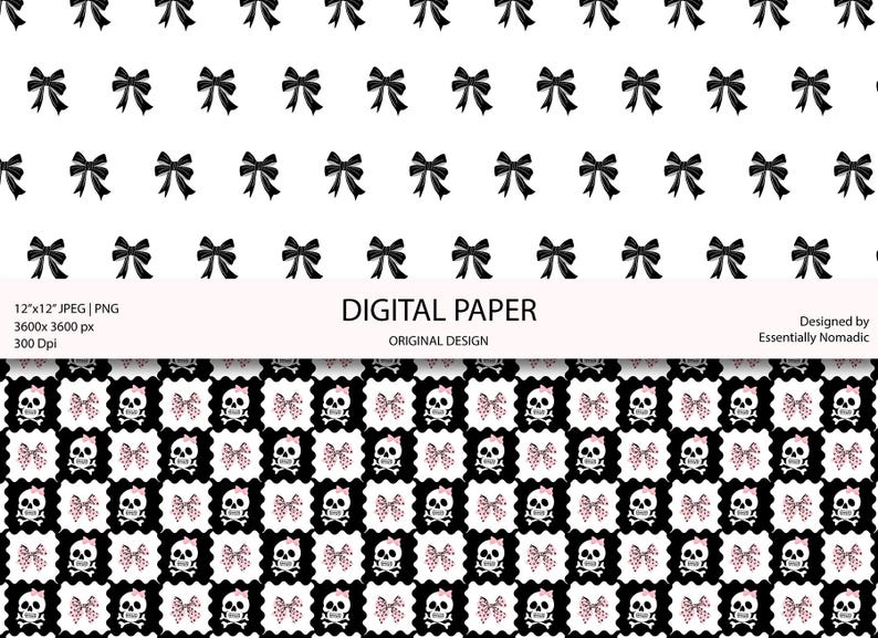 Whimsy Halloween Digital Paper Pack, Pastel Goth Cute Spooky Seamless ...