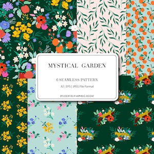 6 Blumen digital Papier Pack, Leopard, Orange, Früchte, Blumen Musterdesign, Zitrusfrüchte Hintergrund, Frühling Sommer Fabric Print Design