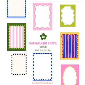 Cadres dessinés à la main pour faire-part de mariage, bordure ondulée colorée, modèle de cadre aquarelle doodle festonné pour carte de célibataire-affiches-menu