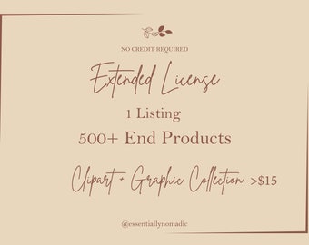Extended Commercial License, Clipart and Graphic Collection (Digital Download)