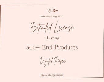 Extended Commercial License Digital Paper Pack, No Credit Required - 1 Listing Only - Instant Digital Download,