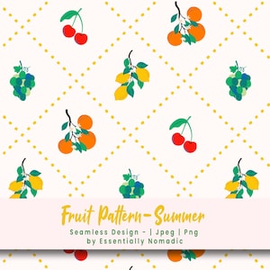Sommer Früchte Digital Papier, Zitrone Obst nahtlose Muster, Zitrusfrüchte Rapportmuster Stoff, kommerzielle Nutzung, Cottagecore Sommer Diamant Muster