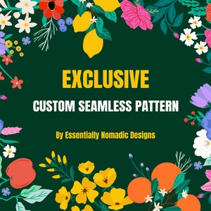 Fichiers de motif sans couture personnalisés EXCLUSIFS pour l'impression sur tissu, décoration, fichier de conception personnalisée, usage commercial, conception numérique de surface personnalisée