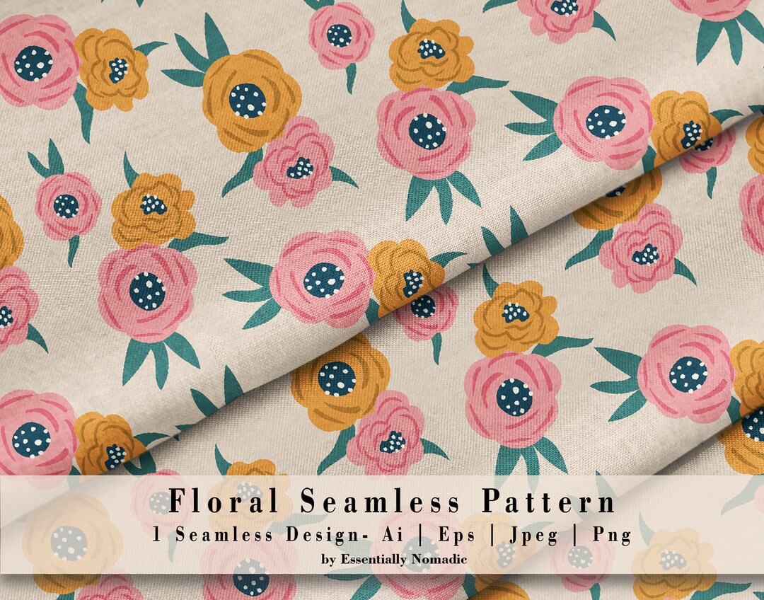 Spring Floral Seamless Pattern, Floral Digital Paper Pastel Color ...