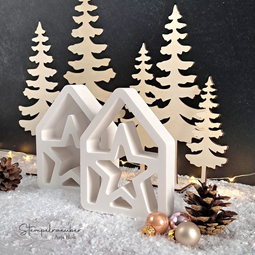 2 stuks siliconen vorm voor Kerstmis, kerstboom, kaarsvormen om te gieten, siliconen vormen, gietvorm, Kerstmis, kaarsvorm voor doe-het-zelf geurkaars, kersthandwerk, ornamenten