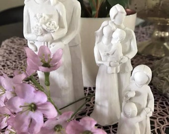 Silikon – Gießform  - Figuren Familie - HOCHZEIT in Schnitzoptik"