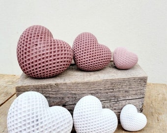 Silicone - casting mold - HEARTS in diamond design