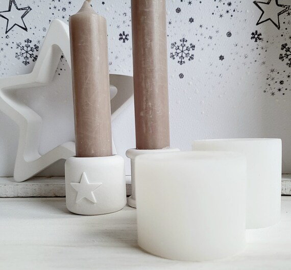 DIY Silikonformen Für Kerzenhalter – 3 Stück (Herz, Stern, Rund), Hitzebeständig Bis 220°F, Für Kerzen & Deko