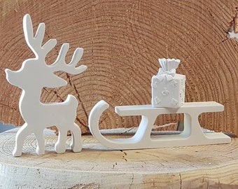 2 Stück Silikon Gießformen Weihnachten – Elch Mit Herz & Schleife Für Kerzen, Harz & Gips, 13.8x8.8cm