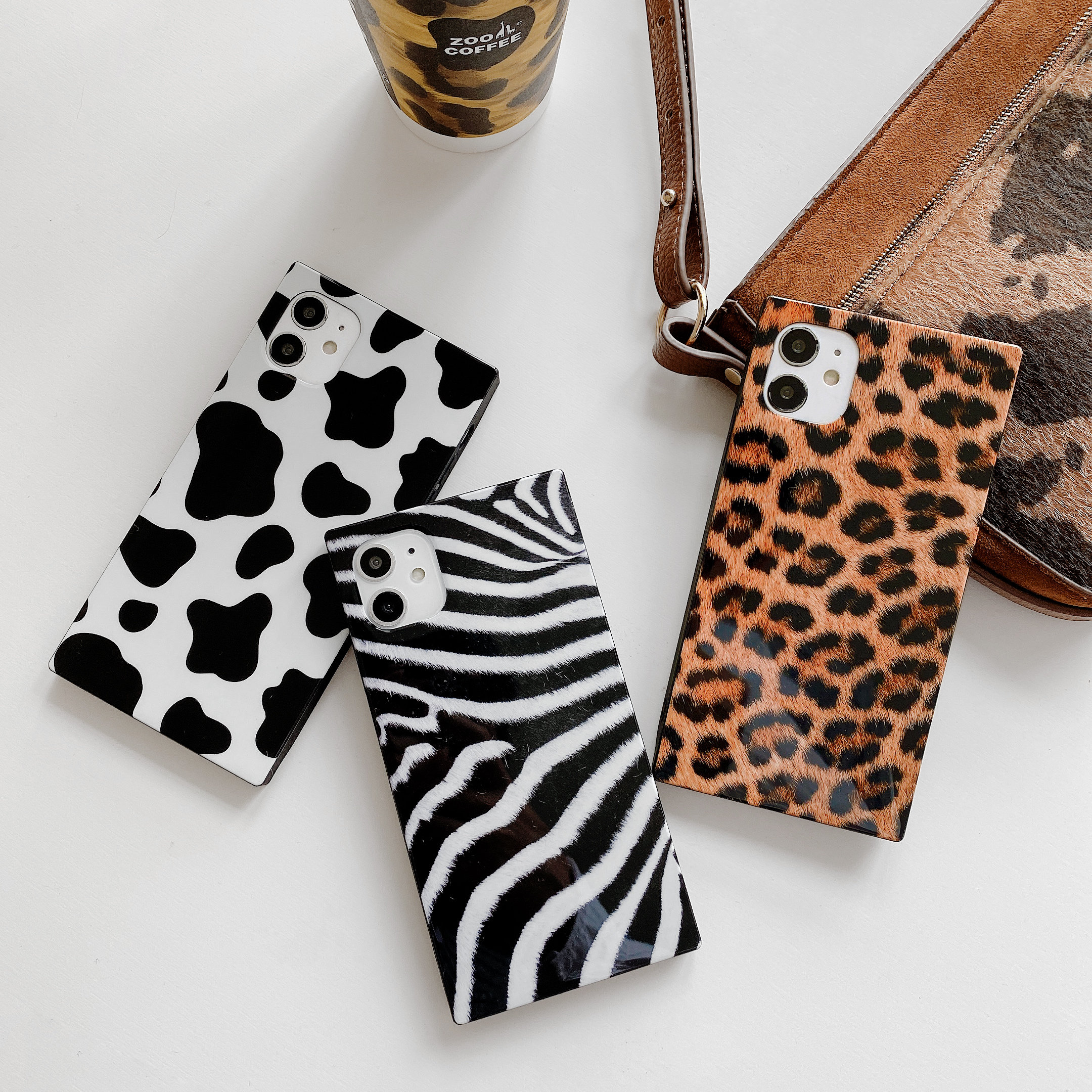 Leopard Print Square iPhone Case