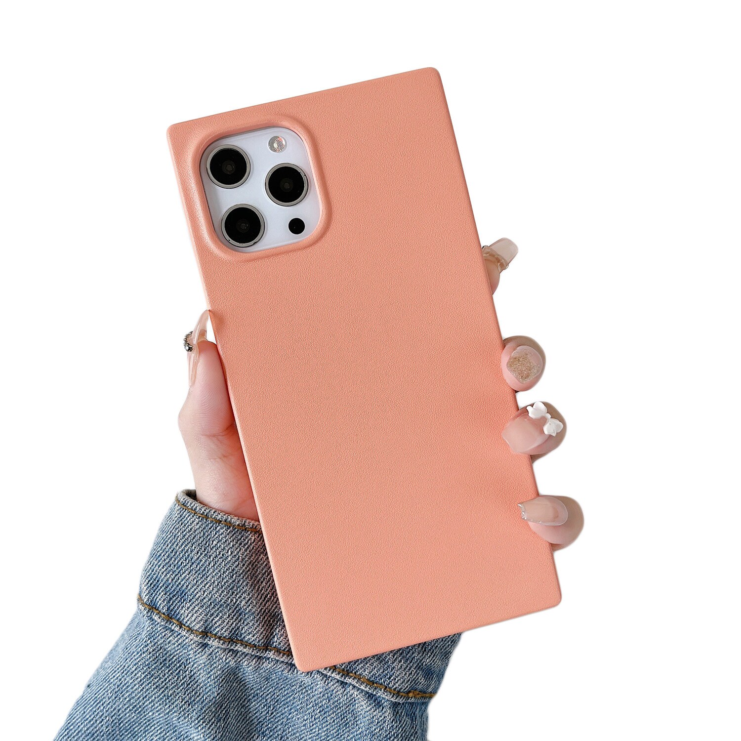 Luxury Square Cute Clover Pink Case For iPhone 14 13 12Mini 11 Pro