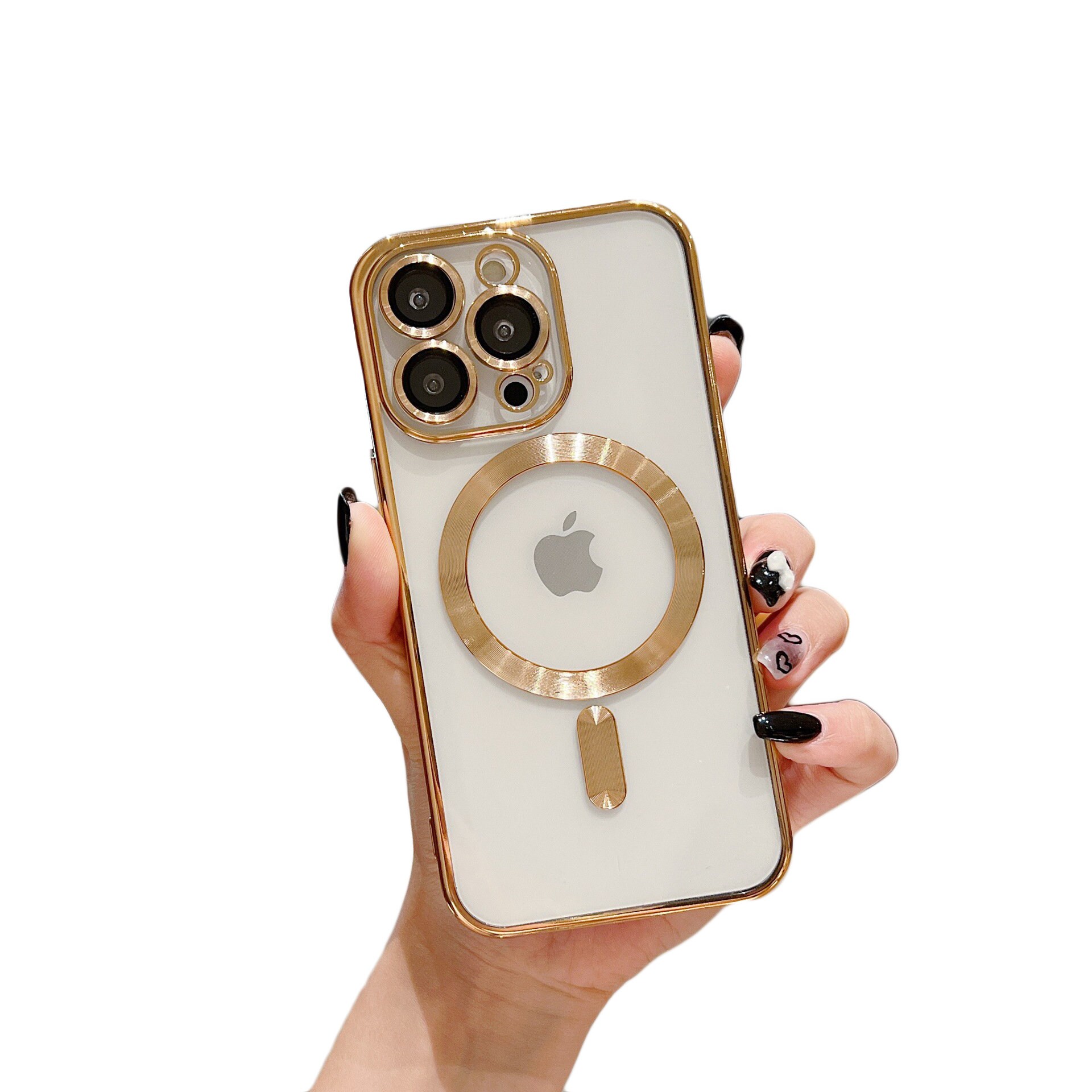 For iPhone 14 Pro Max 13 12 11 Luxury Rhinestone Mag Safe Magnetic Clear  Case