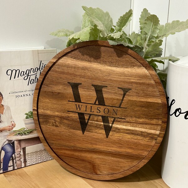 Round Serving Tray Etsy