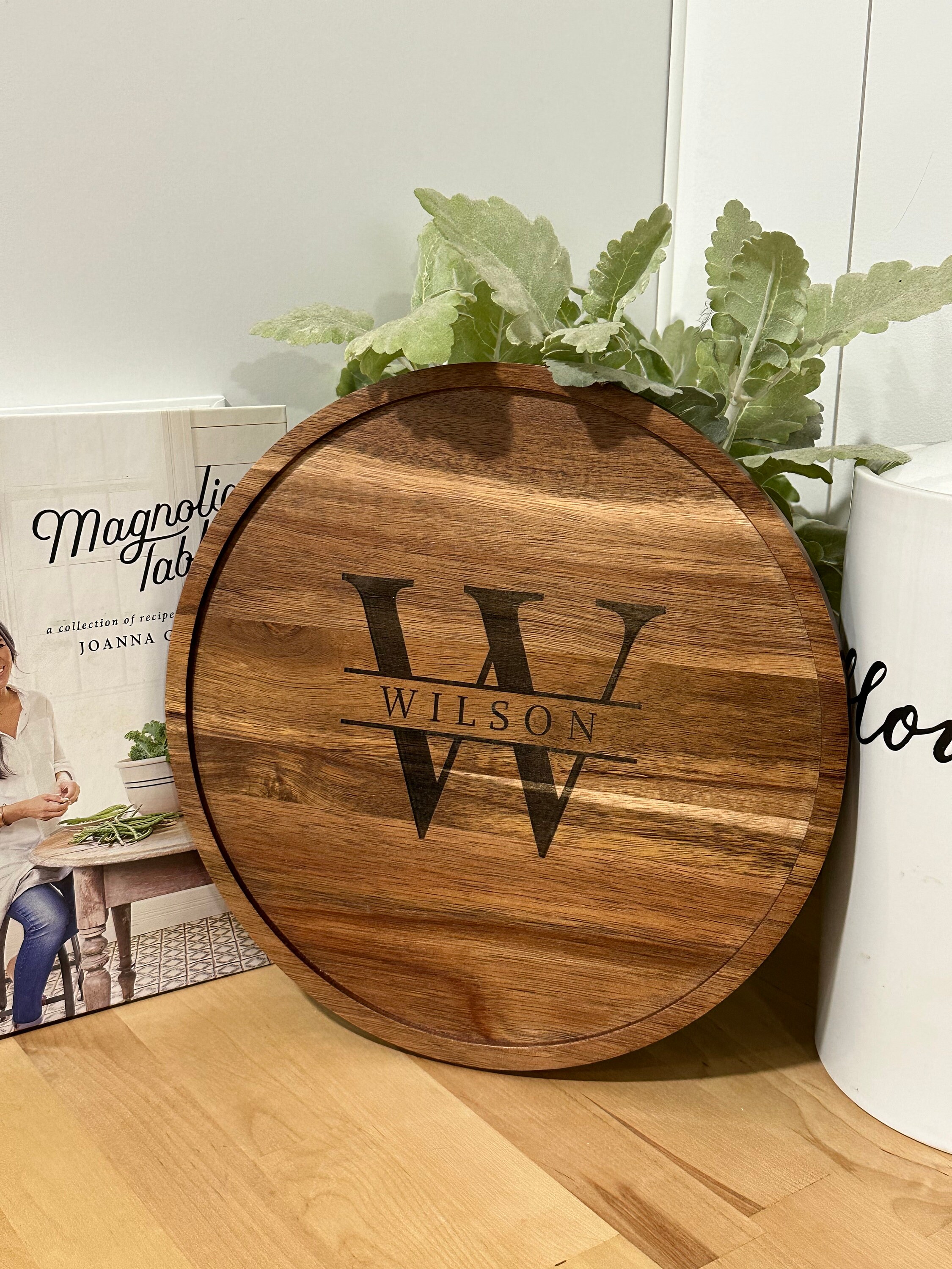 Wooden Round Serving Tray Personalized Home Decor Etsy