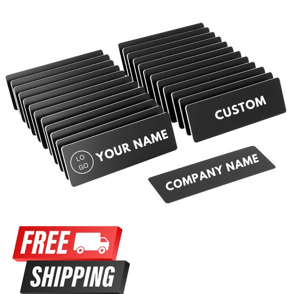 Name Tags for Work - Business Name Badges with Logo - Magnetic Name Tags - Pin Name Badge - Company Brand Tag - Custom Name Tag - Logo Badge