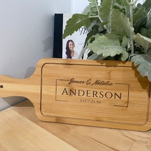 Charcuterie Board, Personalized Serving Board With Handle, Monogrammed, Personalized Cheese Board