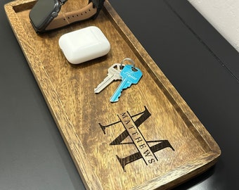 Bandeja para llaves - Soporte para llaves personalizado - Cuenco para  llaves - Bandeja de madera - Regalo para él - Regalo del día del padre -  Regalo