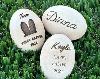 Personalized Engraved Easter Egg - Engraved Eggs, Easter Decorations, Easter Basket Decorations, Easter Egg Name Tags