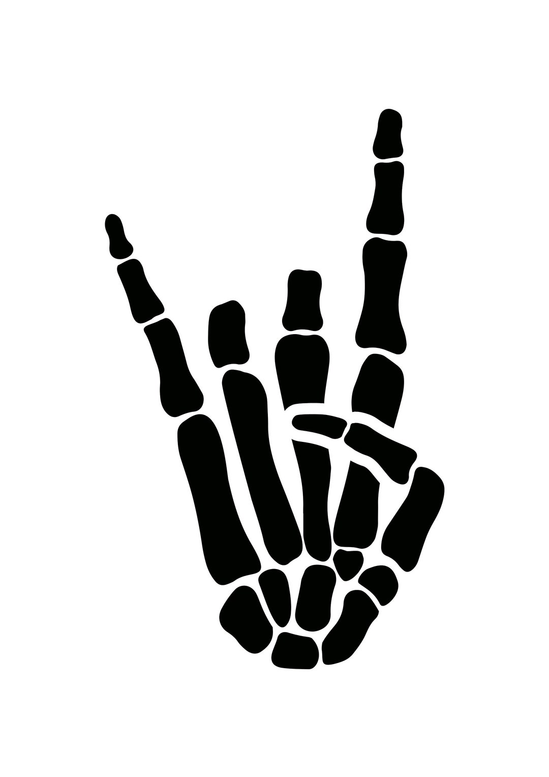 Skeleton Hands Rock on SVG Silhouette Instant Digital Download Etsy