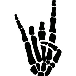 Skeleton Hands Rock on SVG Silhouette Descarga digital instantánea