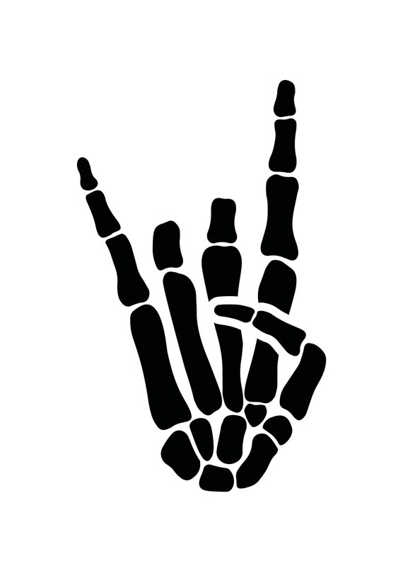 Skeleton Hands Rock On SVG Silhouette Instant Digital Download