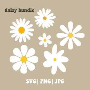 Daisy Flower Bundle PNG File Retro Daisy